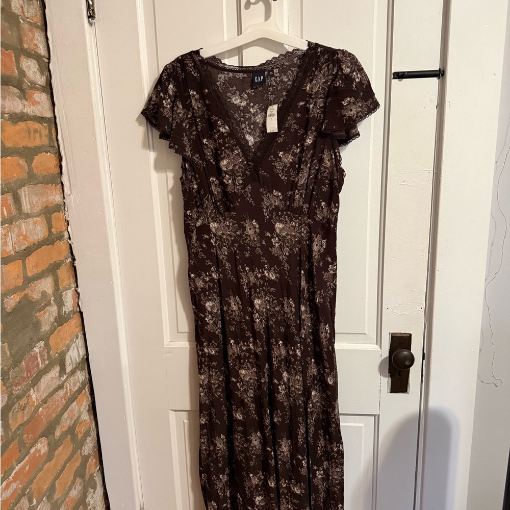 GAP Floral Chocolate Maxi Dress - Picture 3 of 6